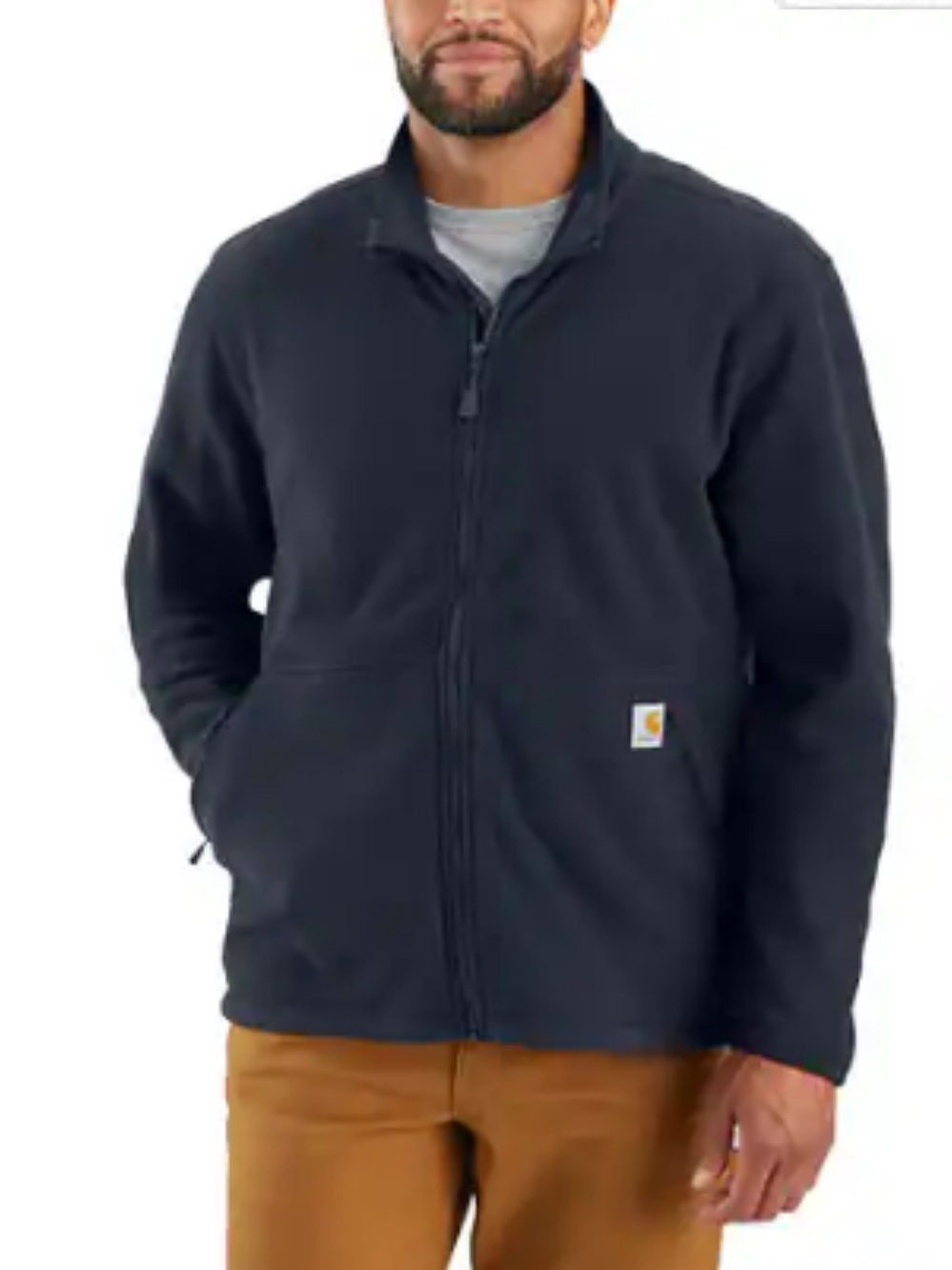 Carhartt Edmonton Navy Blue Zip-Front Jacket. Cabincore. Utility. Lagenlook. L